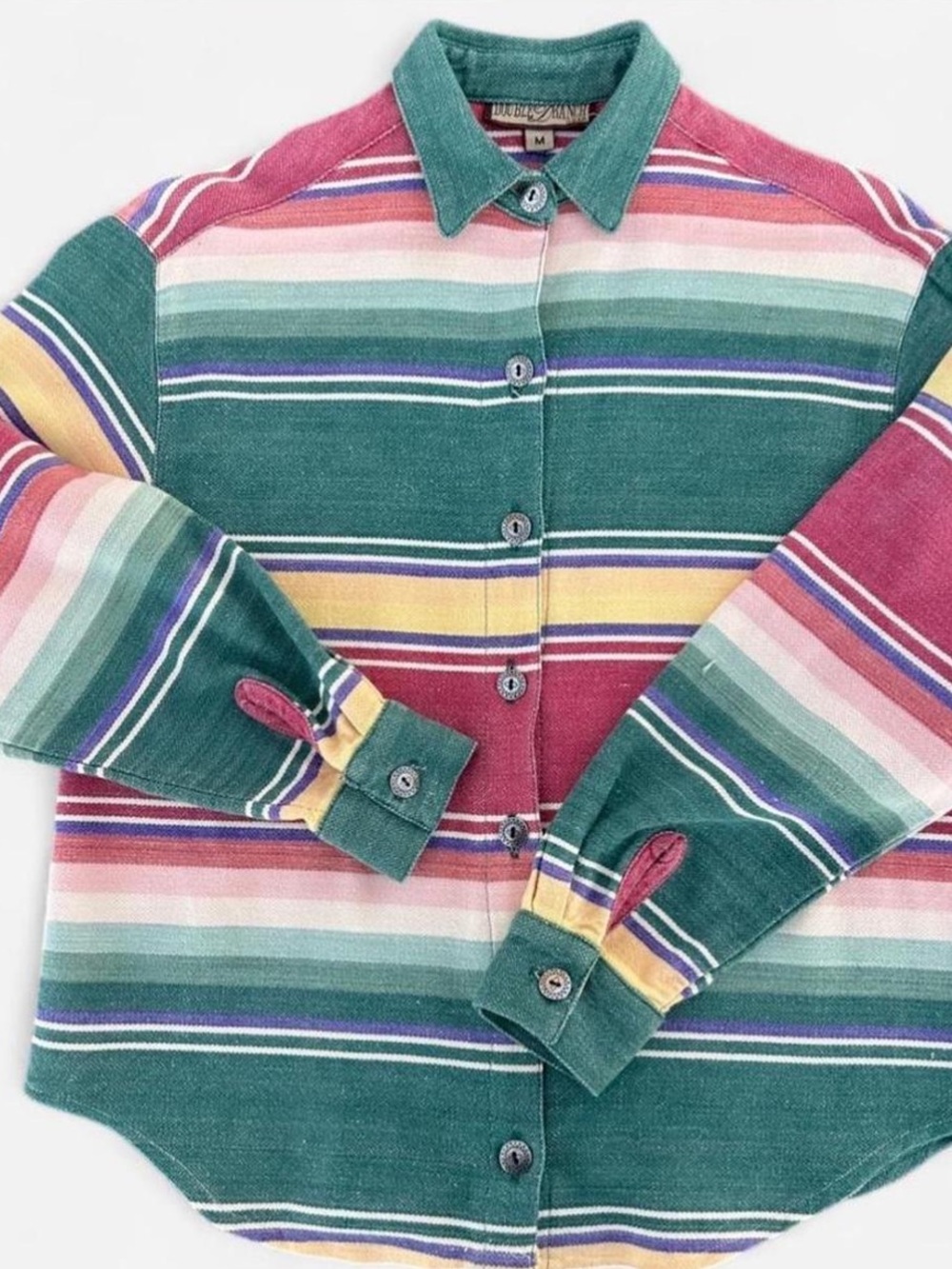 Vintage Double D Ranchwear Striped serape Western Button-Up RTL $245 M like new - Picture 5 of 8